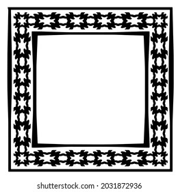 Marcos decorativos de líneas para la plantilla de diseño. Elegante elemento para el diseño en estilo oriental, lugar para el texto. Floral de contorno negro 

borde. Ilustración vectorial de encaje para invitaciones y tarjetas de felicitación