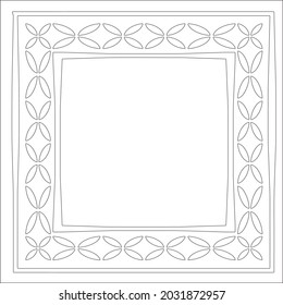 Marcos decorativos de líneas para la plantilla de diseño. Elegante elemento para el diseño en estilo oriental, lugar para el texto. Floral de contorno negro 

borde. Ilustración vectorial de encaje para invitaciones y tarjetas de felicitación