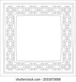 Decorative line art frames for design template. Elegant element for design in Eastern style, place for text. Black outline floral 

border. Lace vector illustration for invitations and greeting cards