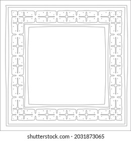 Decorative line art frames for design template. Elegant element for design in Eastern style, place for text. Black outline floral 

border. Lace vector illustration for invitations and greeting cards