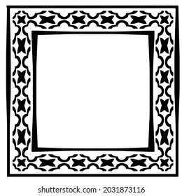 Dekorative Linien-Kunstrahmen für Design-Vorlage. Elegantes Element für Design im östlichen Stil, Platz für Text. Blütenblüte 

Grenze. Spitzen-Vektorgrafik für Einladungen und Grußkarten