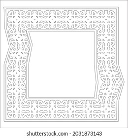 Decorative line art frames for design template. Elegant element for design in Eastern style, place for text. Black outline floral 

border. Lace vector illustration for invitations and greeting cards