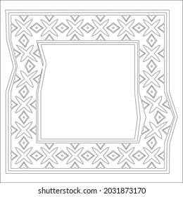 Decorative line art frames for design template. Elegant element for design in Eastern style, place for text. Black outline floral 

border. Lace vector illustration for invitations and greeting cards
