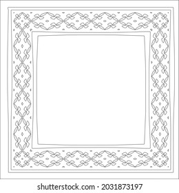 Decorative line art frames for design template. Elegant element for design in Eastern style, place for text. Black outline floral 

border. Lace vector illustration for invitations and greeting cards