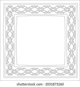 Decorative line art frames for design template. Elegant element for design in Eastern style, place for text. Black outline floral 

border. Lace vector illustration for invitations and greeting cards