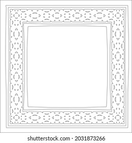 Decorative line art frames for design template. Elegant element for design in Eastern style, place for text. Black outline floral 

border. Lace vector illustration for invitations and greeting cards