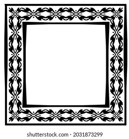 Decorative line art frames for design template. Elegant element for design in Eastern style, place for text. Black outline floral 

border. Lace vector illustration for invitations and greeting cards