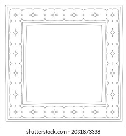 Marcos decorativos de líneas para la plantilla de diseño. Elegante elemento para el diseño en estilo oriental, lugar para el texto. Floral de contorno negro 

borde. Ilustración vectorial de encaje para invitaciones y tarjetas de felicitación