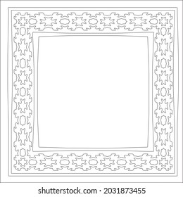 Decorative line art frames for design template. Elegant element for design in Eastern style, place for text. Black outline floral 

border. Lace vector illustration for invitations and greeting cards