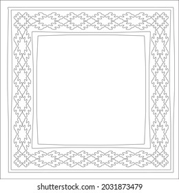 Decorative line art frames for design template. Elegant element for design in Eastern style, place for text. Black outline floral 

border. Lace vector illustration for invitations and greeting cards