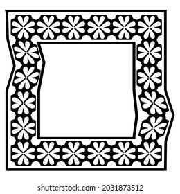 Marcos decorativos de líneas para la plantilla de diseño. Elegante elemento para el diseño en estilo oriental, lugar para el texto. Floral de contorno negro 

borde. Ilustración vectorial de encaje para invitaciones y tarjetas de felicitación