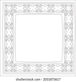 Decorative line art frames for design template. Elegant element for design in Eastern style, place for text. Black outline floral 

border. Lace vector illustration for invitations and greeting cards