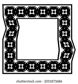 Marcos decorativos de líneas para la plantilla de diseño. Elegante elemento para el diseño en estilo oriental, lugar para el texto. Floral de contorno negro 

borde. Ilustración vectorial de encaje para invitaciones y tarjetas de felicitación