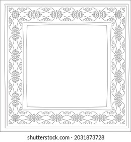 Decorative line art frames for design template. Elegant element for design in Eastern style, place for text. Black outline floral 

border. Lace vector illustration for invitations and greeting cards