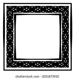 Decorative line art frames for design template. Elegant element for design in Eastern style, place for text. Black outline floral 

border. Lace vector illustration for invitations and greeting cards