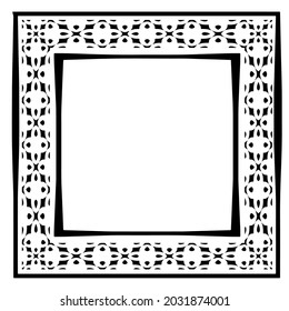 Decorative line art frames for design template. Elegant element for design in Eastern style, place for text. Black outline floral 

border. Lace vector illustration for invitations and greeting cards