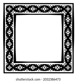 Decorative line art frames for design template. Elegant element for design in Eastern style, place for text. Black outline floral border. Lace vector illustration for invitations and greeting cards