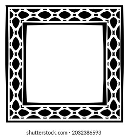 Decorative line art frames for design template. Elegant element for design in Eastern style, place for text. Black outline floral border. Lace vector illustration for invitations and greeting cards