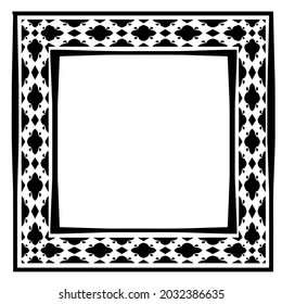 Decorative line art frames for design template. Elegant element for design in Eastern style, place for text. Black outline floral border. Lace vector illustration for invitations and greeting cards