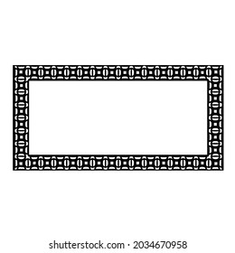 Marcos decorativos de líneas para la plantilla de diseño. Elegante elemento para el diseño en estilo oriental, lugar para el texto. Borde floral de contorno negro. Ilustración vectorial de encaje para invitaciones y tarjetas de felicitación