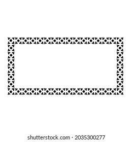 Decorative line art frames for design template. Elegant element for design in Eastern style, place for text. Black outline floral border. Lace vector illustration 
