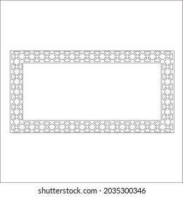 Decorative line art frames for design template. Elegant element for design in Eastern style, place for text. Black outline floral border. Lace vector illustration 

