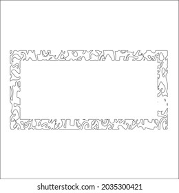 Decorative line art frames for design template. Elegant element for design in Eastern style, place for text. Black outline floral border. Lace vector illustration 
