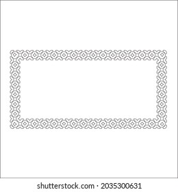 Decorative line art frames for design template. Elegant element for design in Eastern style, place for text. Black outline floral border. Lace vector illustration 
