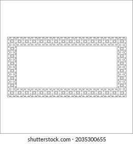 Decorative line art frames for design template. Elegant element for design in Eastern style, place for text. Black outline floral border. Lace vector illustration 

