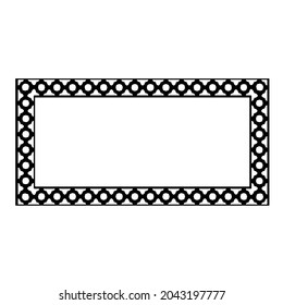 Decorative line art frames for design template. Elegant element for design in Eastern style, place for text. Black outline floral border. Lace vector illustration 