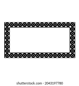 Decorative line art frames for design template. Elegant element for design in Eastern style, place for text. Black outline floral border. Lace vector illustration 