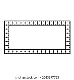 Marcos decorativos de líneas para la plantilla de diseño. Elegante elemento para el diseño en estilo oriental, lugar para el texto. Borde floral de contorno negro. Ilustración vectorial de encaje 