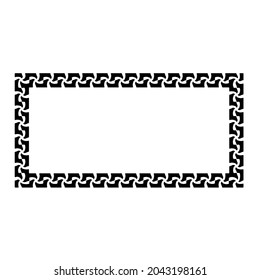 Marcos decorativos de líneas para la plantilla de diseño. Elegante elemento para el diseño en estilo oriental, lugar para el texto. Borde floral de contorno negro. Ilustración vectorial de encaje 