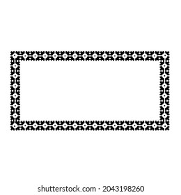 Marcos decorativos de líneas para la plantilla de diseño. Elegante elemento para el diseño en estilo oriental, lugar para el texto. Borde floral de contorno negro. Ilustración vectorial de encaje 