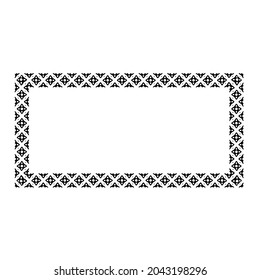 Decorative line art frames for design template. Elegant element for design in Eastern style, place for text. Black outline floral border. Lace vector illustration 