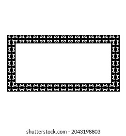 Decorative line art frames for design template. Elegant element for design in Eastern style, place for text. Black outline floral border. Lace vector illustration 