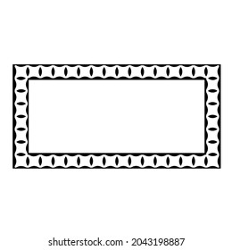 Decorative line art frames for design template. Elegant element for design in Eastern style, place for text. Black outline floral border. Lace vector illustration 