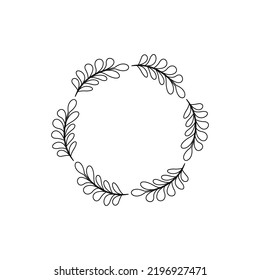 Decorative line art frames for design template. Lace illustration for invitations and greeting cards. Circle frame vector.
