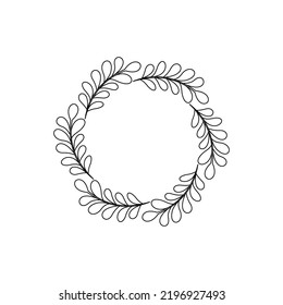 Decorative line art frames for design template. Lace illustration for invitations and greeting cards. Circle frame vector.
