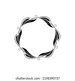 Marcos decorativos de líneas para la plantilla de diseño. Ilustración para invitaciones y tarjetas de felicitación. Vector de marco de hoja circular.
