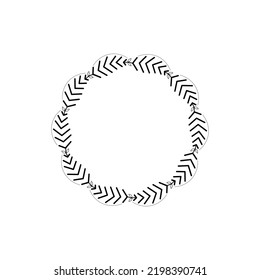 Decorative line art frames for design template. Lace illustration for invitations and greeting cards. Circle leaf frame vector.
