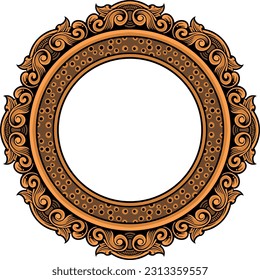 Decorative line art frames for design template. Elegant vector element for design in Eastern style, place for text. Golden outline floral border. Lace illustration for invitations and greeting cards