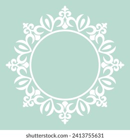Marcos decorativos de líneas para la plantilla de diseño. Elegante elemento vectorial para el diseño en estilo oriental, lugar para texto. Borde floral de contorno verde. Ilustración de encaje para invitaciones y tarjetas de felicitación