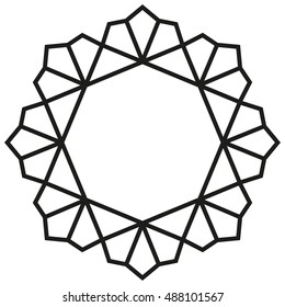 Decorative line art frames for design template. Elegant element for design in Eastern style, place for text. Black outline floral border. Lace vector illustration for invitations and greeting cards