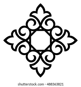 Decorative line art frames for design template. Elegant element for design in Eastern style, place for text. Black outline floral border. Lace vector illustration for invitations and greeting cards
