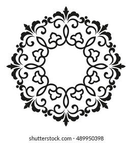 Decorative line art frames for design template. Elegant element for design in Eastern style, place for text. Black outline floral border. Lace vector illustration for invitations and greeting cards