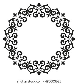 5,422 Black and white vector floral circular borders Images, Stock ...