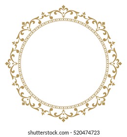 Decorative line art frames for design template. Elegant vector element for design in Eastern style, place for text. Golden outline floral border. Lace illustration for invitations and greeting cards