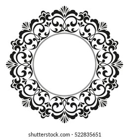 Decorative line art frames for design template. Elegant element for design in Eastern style, place for text. Black outline floral border. Lace vector illustration for invitations and greeting cards