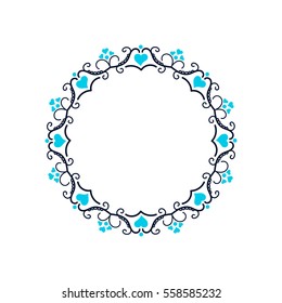 Decorative line art frames for design template. Place for text. Floral border. Lace illustration for invitations and greeting cards